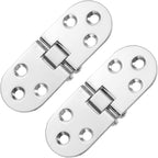 Folding Table Hinge, 2pcs Zinc Alloy 180 Degree Round Edge Sewing Machine Table Butler Tray Hinges for Cabinet Desk Drawer Door Furniture (Silver, 3.1 x 1.2inch)