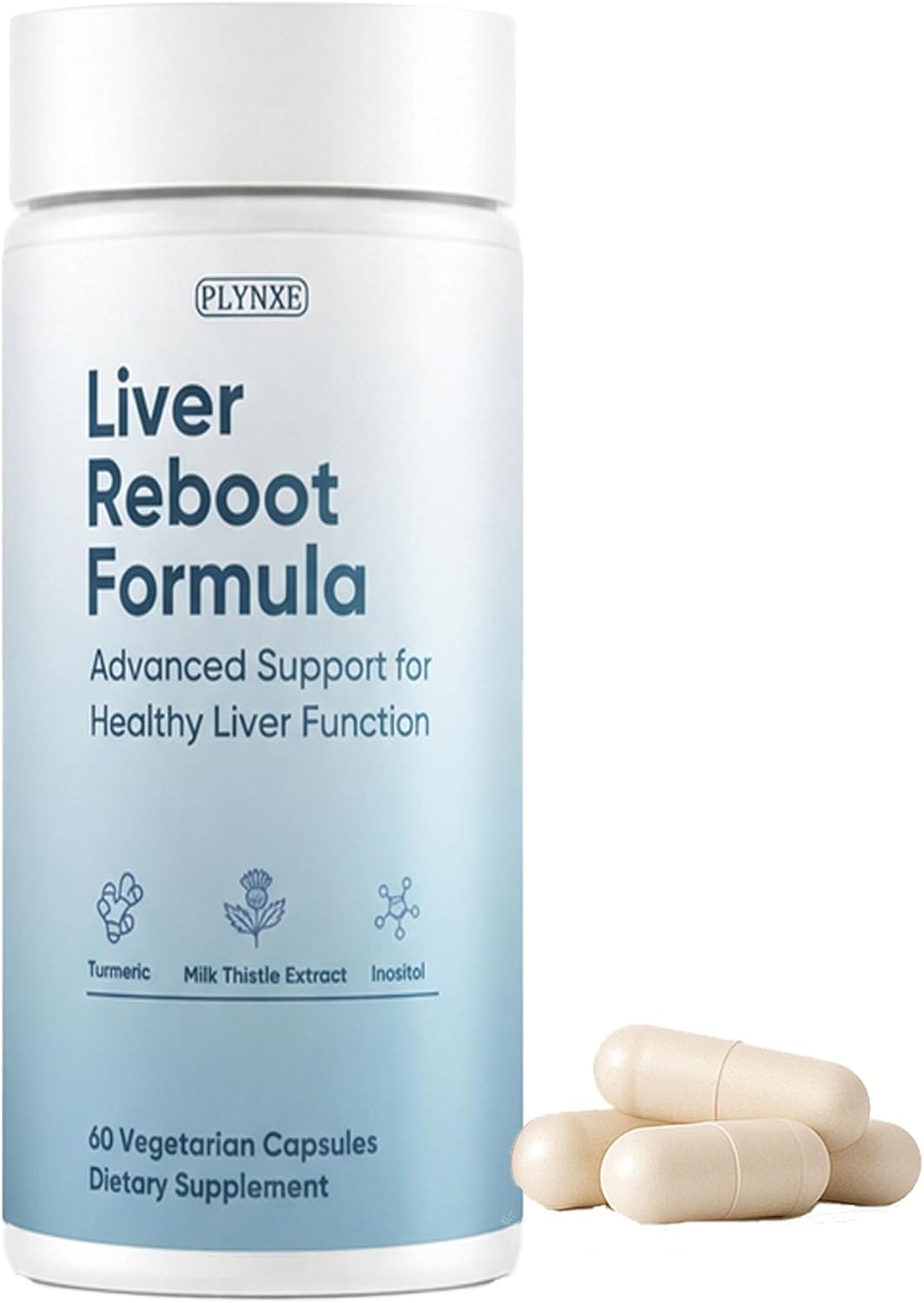 Liver Support Supplement Capsules, Liver Health Milk Thistle Extract with Turmeric & Inositol, Antioxidant & Daily Wellness Support, Vegetarian Capsules, 60 Count