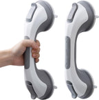 TAILI Suction Shower Grab Bar 2 Pack, Grab Bars for Bathtubs Showers for Seniors Elderly Handicap, Bathroom Safety Shower Handles Support Grip, Heavy Duty Suction Cup, No Drilling Removable, Grey,G9