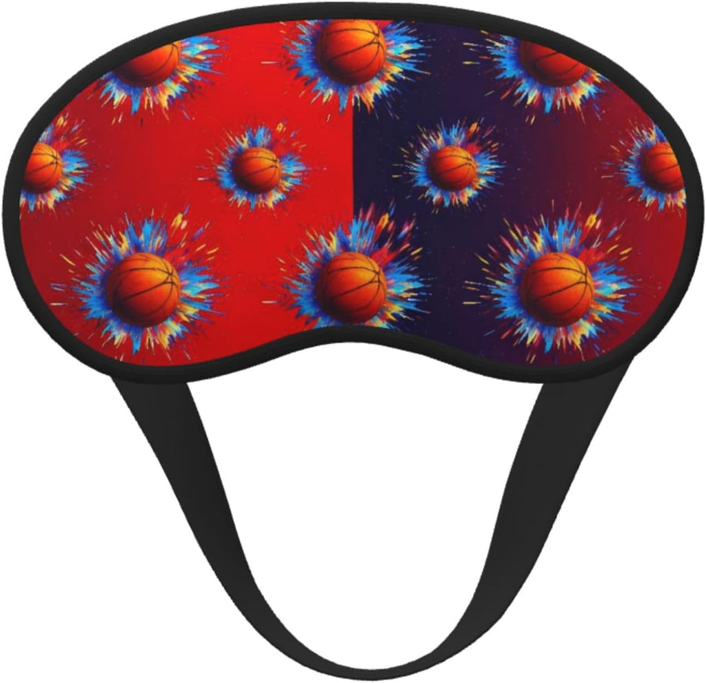 Basketball Art Blackout Sleep Mask Unisex Soft Breathable Eye Masks with Elastic Strap