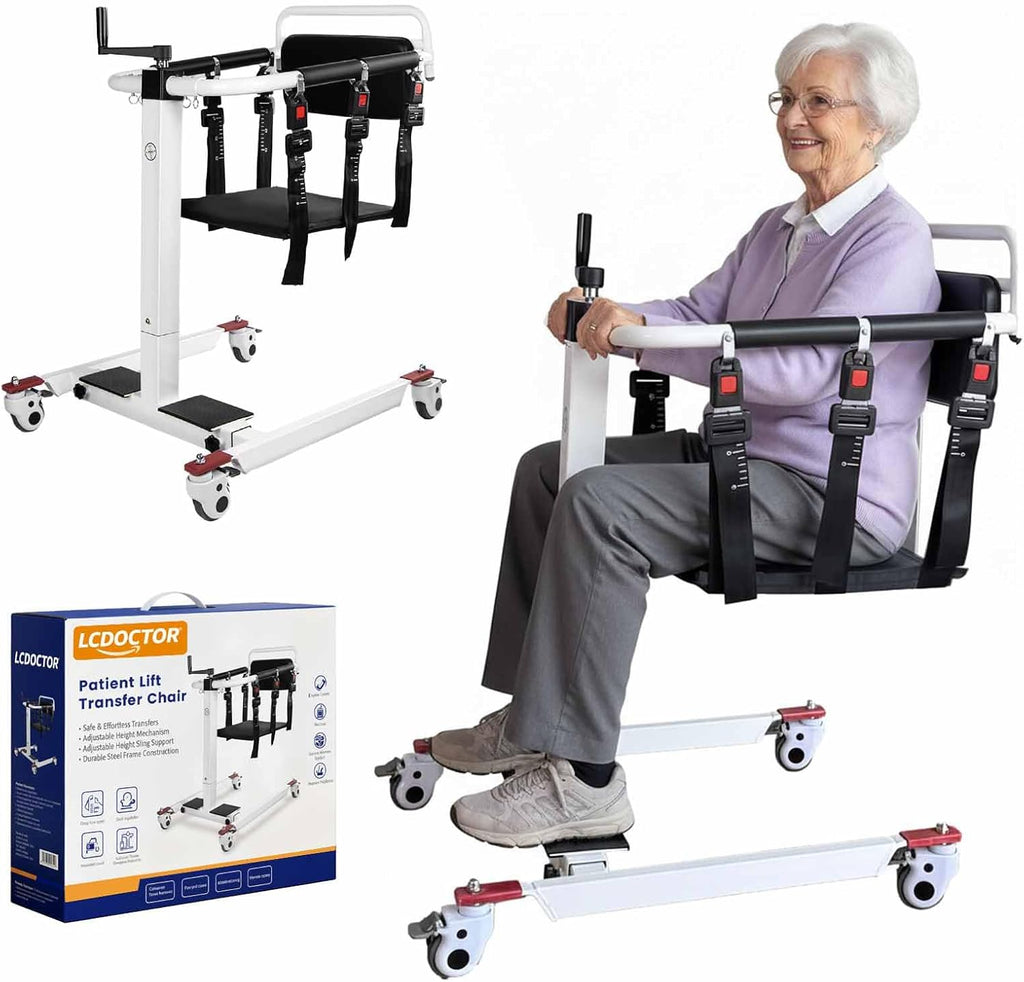 Patient Lift Transfer Chair, Transfer Chairs for Seniors, Sit to Stand Lift Aid,Transfer Wheelchair to Car Device, Shower Lift Aids for Elderly, Lift Assit Chair for Elderly and Disabled