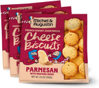 Michel et Augustin Gourmet Crackers, Parmesan Cheese Biscuits with Mustard Seeds, Savory Party Crackers, French Snacks, 3-Pack, 3.5 oz. Bags