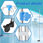 TrelaCo 2 Pcs iv Pole for Wheelchair Portable 4 Hook Height Adjustable Wheelchair iv Pole Infusion Stand Stainless Steel for Hospitals Clinics Wheelchairs Beds (Height Adjusts from 29.3" to 52.4")