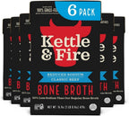 Kettle and Fire Reduce Sodium Beef Organic Bone Broth, Keto, Paleo, Whole 30 Approved, Gluten Free, 17g of Protein, Natural Source of Collagen, Pack of 6