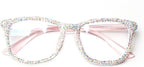bullabulling Square Crystal Rhinestone Reading Glasses for Women Sparkling Eyewear Frames Female Trendy bling Diamond
