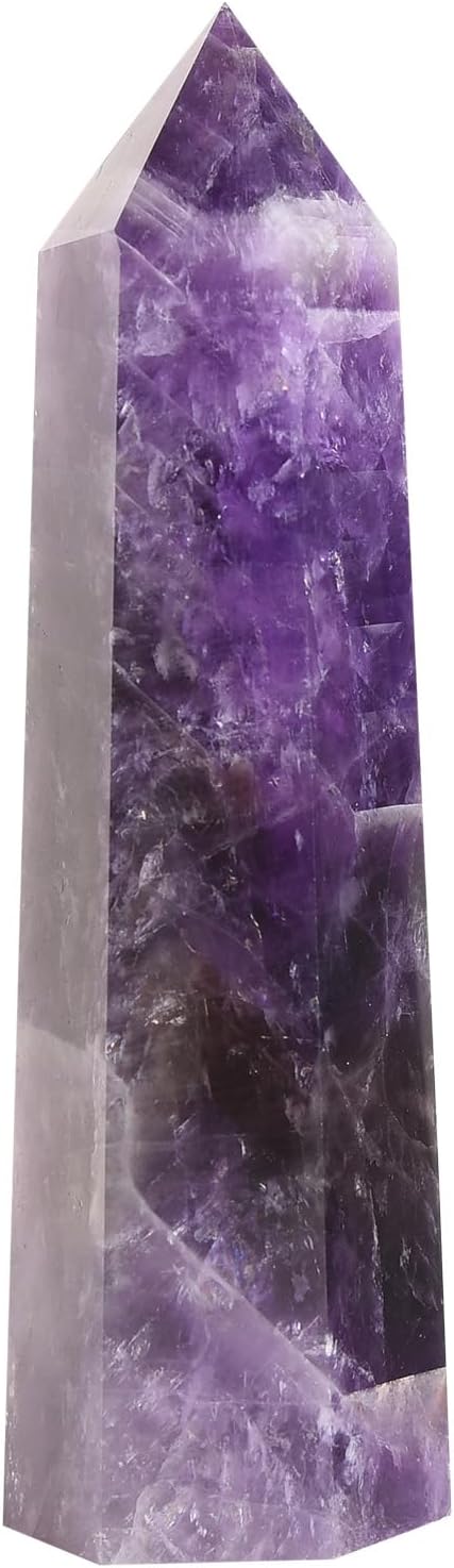 1PCS Dream Amethyst Natural Crystal Towers 3.54-4.33" Healing Crystal Wand 6 Faceted Chakra Reiki Meditation Therapy