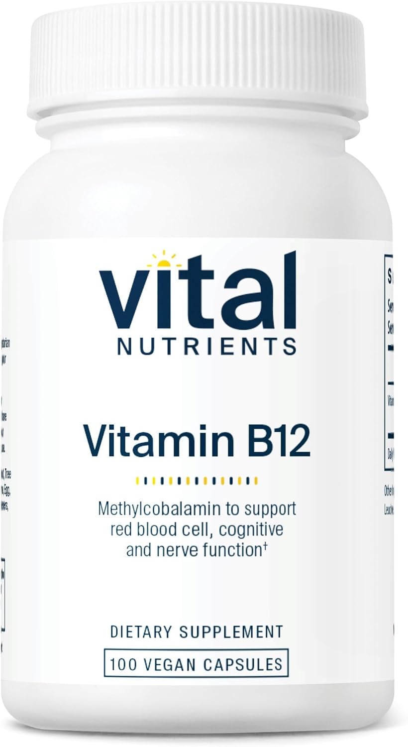 Vital Nutrients Vitamin B12 1000mcg - Vegan - Methylcobalamin for Metabolism, Cognitive & Nervous System Health* - High-Potency B12 Supplement - Gluten, Dairy, Soy Free - 100 Capsules