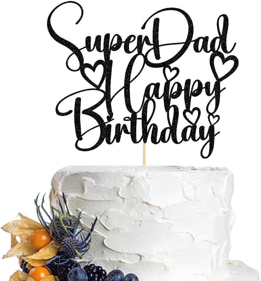 super dad Happy birthday Cake Topper, Fathers Day Party Decorations,Dad's birthday/World's Best Daddy Party Decorations Supplies(super-3)