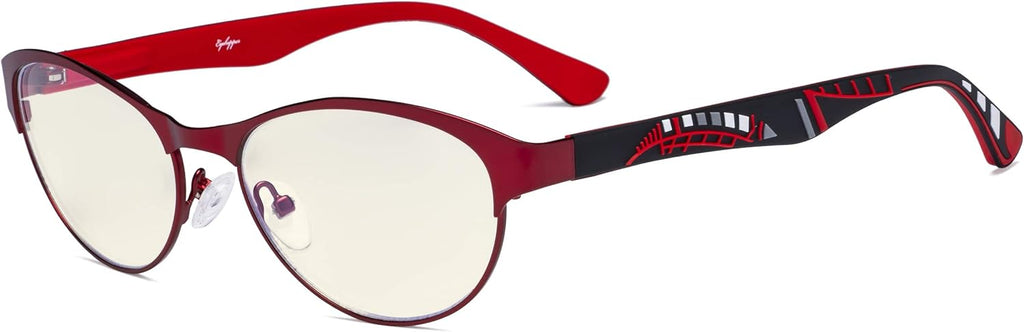 Eyekepper Computer Gaming Reading Glasses Optical Half-Rim Frame Anti Fatigue Blue Light Blocking Orange Tinted Lens
