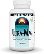 Source Naturals Ultra-Mag, 5 in 1 -Bioavailable Magnesium, Maintains Muscle & Nerve Function* - 120 Vegan Tablets