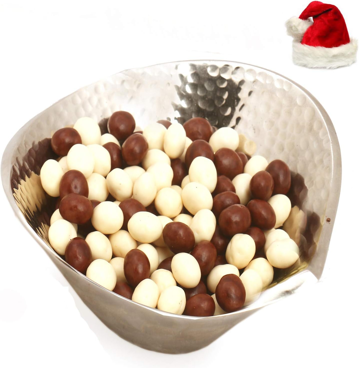 Ghasitaram Gifts Christmas Gifts Chocolates Hampers - Silver Aluminium Nutties Bowl