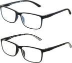 Foster Grant mens Tatum 2-pack Reading Glasses Rectangular Reading Glasses