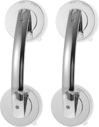 Suction Cup Door Handles 2-Pack Portable Bathroom Grab Bars for Shower Glass Doors Easy Install on Smooth Surfaces Safety Support