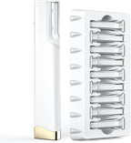 Sonic Dermaplane Razor for Women Face, 3-Speed Rechargeable Facial Hair Remover & Exfoliating Dermaplaning Tool, Gentle Face Shaver for Peach Fuzz, Smooth Skin Radiant Glow, with 10 Replacement Blades
