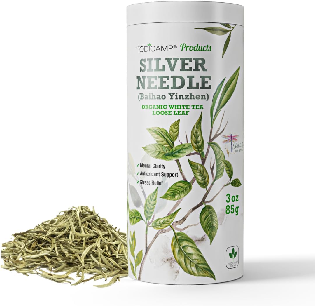 TODICAMP Premium Silver Needle Tea - 3 oz of Premium White Tea Loose Leaf