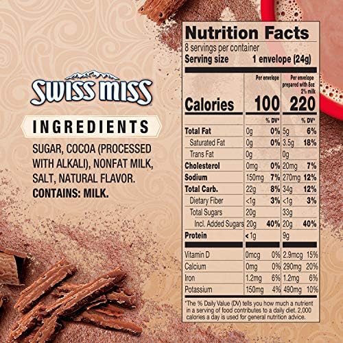 Swiss Miss Simply Cocoa Milk Chocolate Flavored Hot Cocoa Mix, 0.85 oz., 8-Count Envelopes