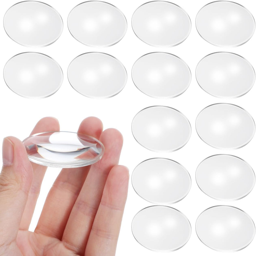 Magnifying Lens Optical - 20 pcs 42mm Double Convex Lenses 68mm Focal Lengths 1.65in Diameter, 0.3in Height Biconvex Optical Plastic Lens for Physics Jewelry Watch Repair Crafts