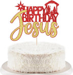 Happy Birthday Jesus Cake Topper, Jesus Birthday, Good Friday Cake Decorations, Eve Xmas Party, Christmas Theme Birthday Party Selected Cake Decor Supplies, Christmas Religious Decorations