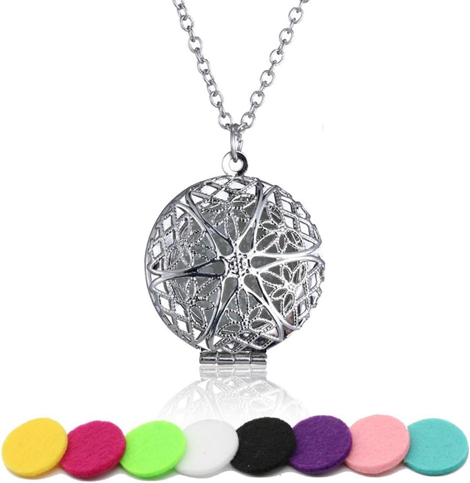 Aromatherapy Essential Oil Diffuser Necklace Diffuser Oil Pendant Locket Aromatherapy Pendant Perfume Oil Jewelry Necklace
