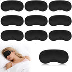 Eye Mask Sleep Masks Bulk Blindfolds for Team Building 10 Pcs Blindfold Sleep Eye Masks for Party Games Black Blindfold Eyes Covers with Nose Pad and Elastic Strap Sleeping Mask Kids Men Women (Black)