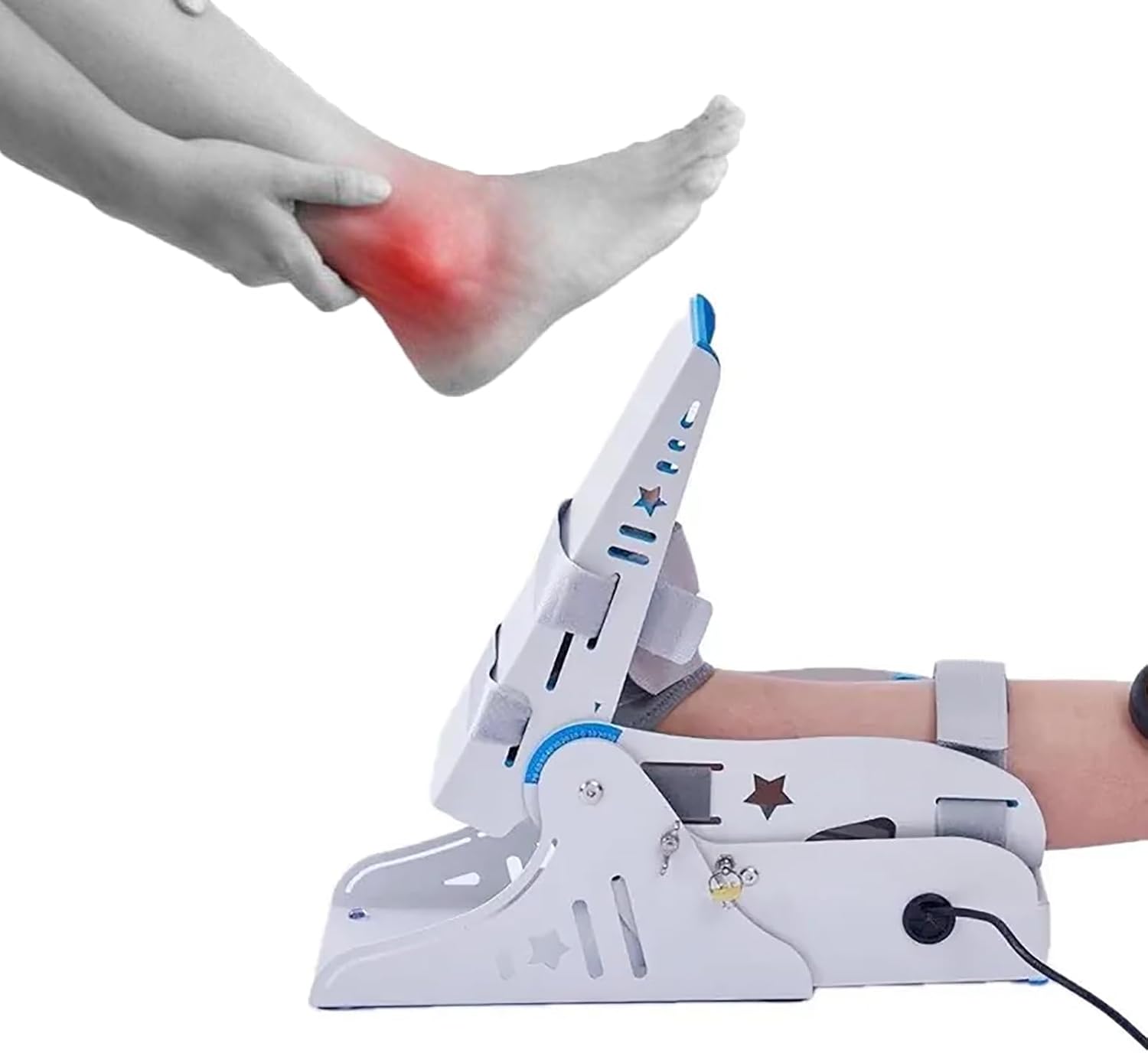 ERICAT Electric Ankle Trainer, Ankle Joint Rehab Training Equipment with Remote Control, 9-Speed Regulation and Support Full Angle Exercise, Adjustable Sitting Position and Saving Time, for Disabled