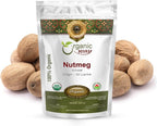 Organic Way Premium Quality Nutmeg Whole (Myristica fragrans) - Healthy Digestion | Organic & Kosher Certified | Non GMO & Gluten Free | USDA Certified | Origin - India (1 LBS / 16 Oz)