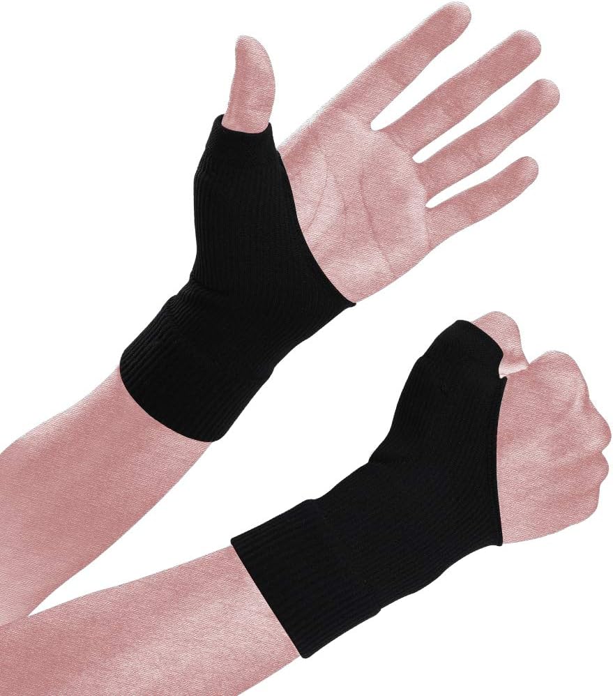 Thumb Arthritis Compression Gloves(1 Pair),Breathable Wrist Support Brace Fingerless Glove with Gel Hand Injury Pads,Comfortable Carpal Tunnel for Thumb Wrist Relieve Pain