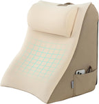 Vekkia 21” Extra-Wide Back Pillow with Adjustable Headrest, 2-in-1 Ergonomic Dual-Layer Wedge Backrest for Sitting/Reclining, Lumbar & Neck Support, Bed, Sofa & Floor, Reading, TV, Lounging & Gaming