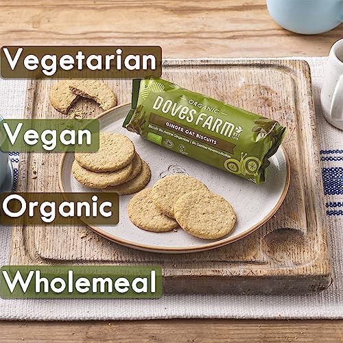 Doves Farm Organic Ginger Oat Biscuits | 200g | Irresistibly Tasty and Wholesome Treats | Crafted by Doves Farm | Pioneers of Organic Delights