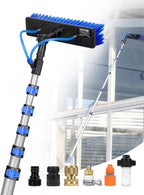 VEVOR Water Fed Pole Kit, 36FT Solar Panel Cleaning Pole with Extendable Handle, 180° Rotatable Brush Head & 65.6FT Hose, Household & Outdoor Window Cleaner Tool for Caravan Solar Panel Deck