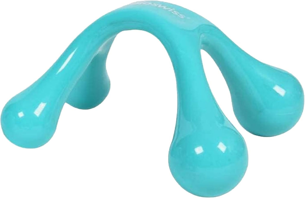 BioSwiss Handheld Full Body Massager, 4-Leg Pressure Point Massage Tool for Back, Neck, and Shoulder, Portable Manual Massager