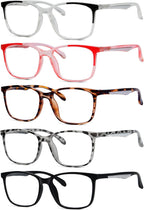 Eyekepper Reading Glasses for Women Large Frame 5 Pack Ladies Readers Men