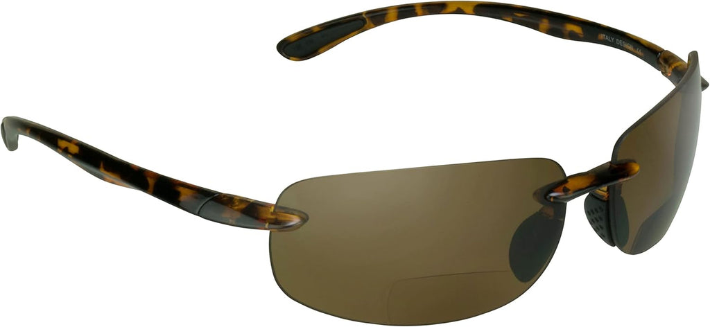 proSPORT Polarized Bifocal Reading Sunglasses for Men Women Rimless Sport Sunglass Readers Lightweight UV Protection Durable