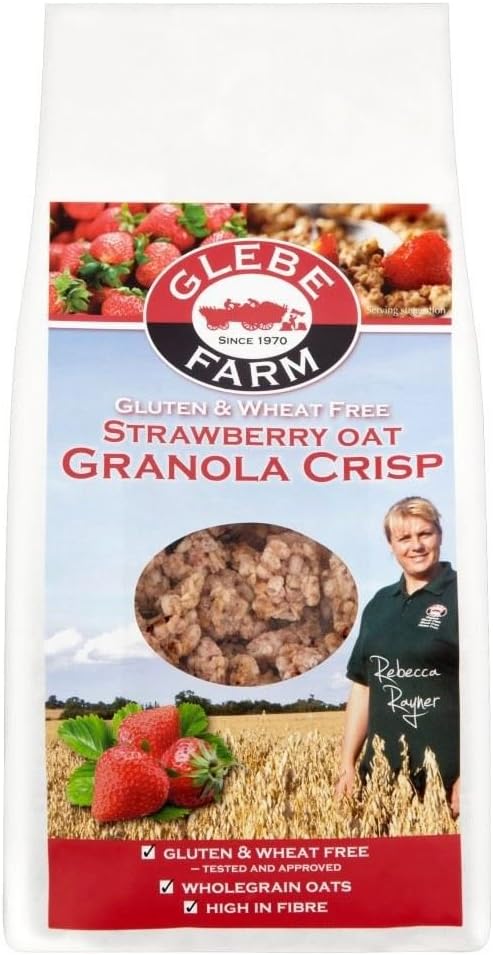 Glebe Farm Gluten Free Strawberry Oat Granola Crisp (375g) - Pack of 2