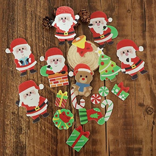 Set of 48 Wafer Edible Cupcake Toppers Christmas Paper Cake Decoration