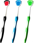 Tongue Brush, Tongue Scraper, Tongue Cleaner, Tongue Scraper Brush, Tongue Cleaner Brush, Tongue Brushes Helps Fight Bad Breath, 3 Tongue Scrapers, 3 Pack (Black & Blue & Green)