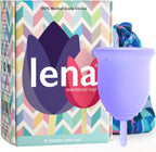 Lena Menstrual Cup Original – Reusable Silicone Period Cup for Heavy Flow, 12-Hour Leak-Free Protection, Soft & Comfortable, Beginner-Friendly Design - Large, Purple