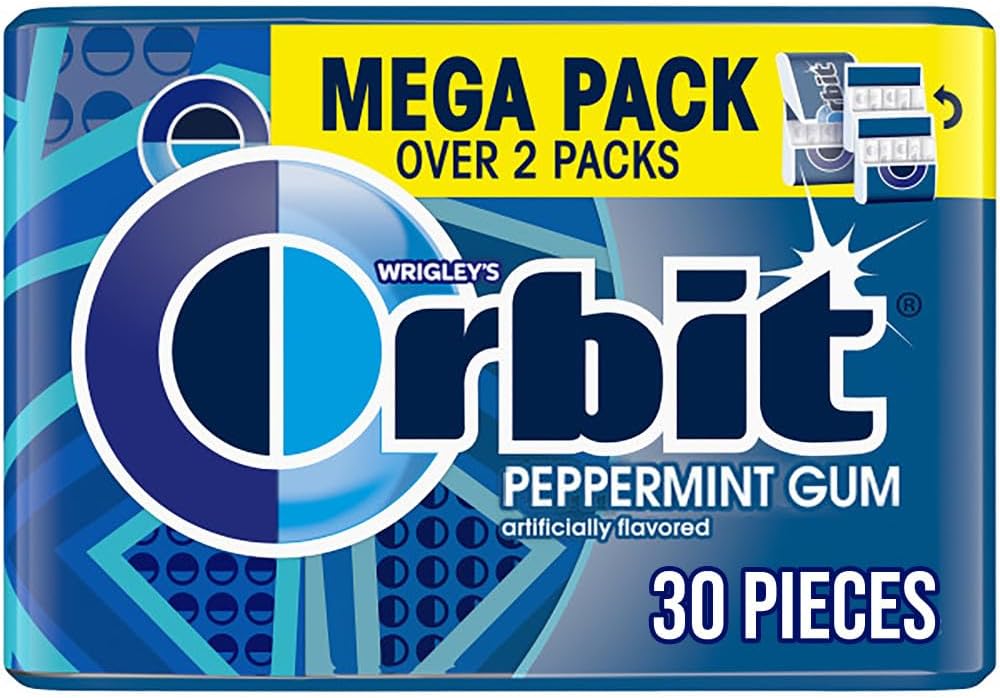 ORBIT Gum Peppermint Sugar Free Chewing Gum Mega Pack, 30 Piece