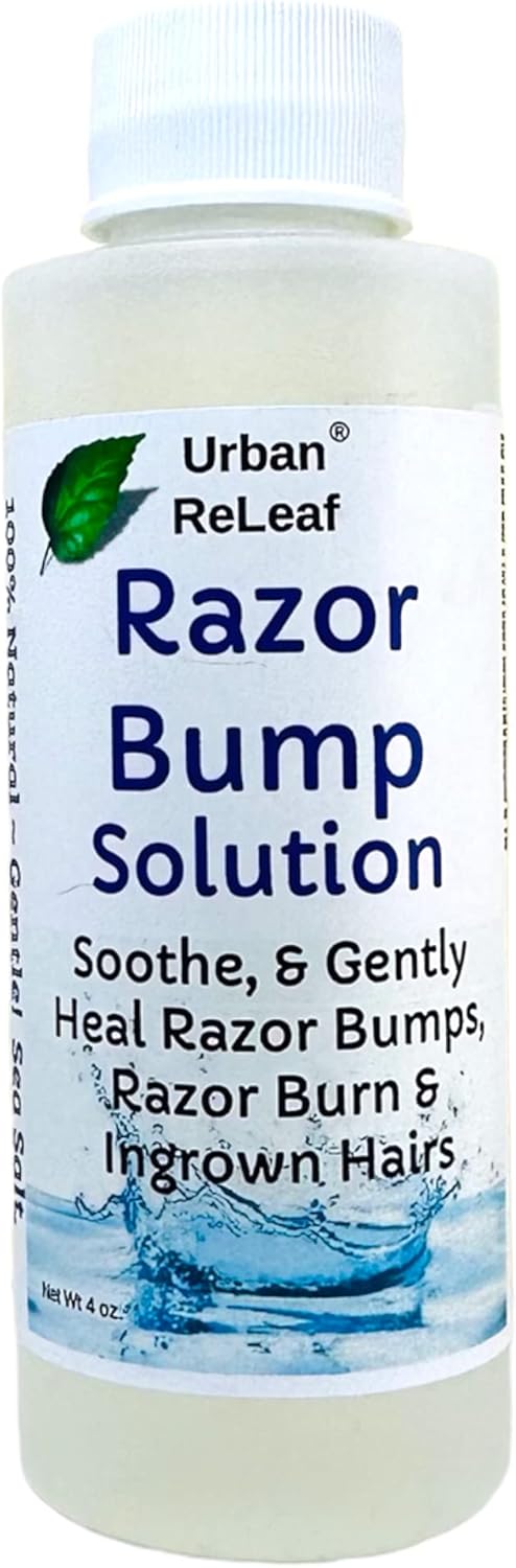 Urban ReLeaf Razor Bump Solution ! Natural Sea Salt and Tea Tree. Soothe & Gently Calm Shaving Bumps, Burns & Ingrown Hairs. Made fresh in USA! Helps Irritation.