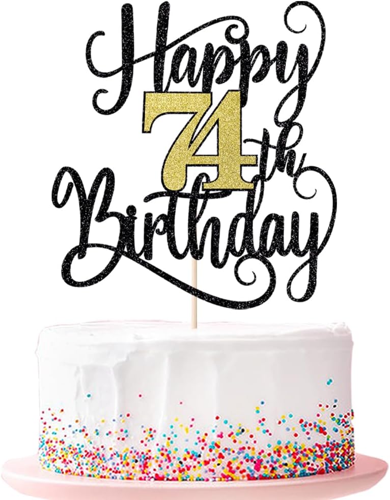 happy 74th birthday cake topper,74 birthday party cake decorations