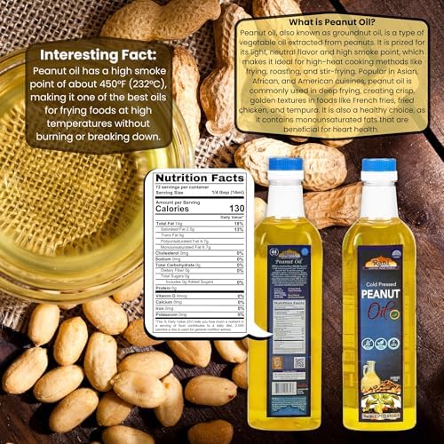 Rani Peanut Oil 33.8 Ounce (1 Liter) Cold Pressed | 100% Natural | NON-GMO | Kosher | Vegan | Gluten Free