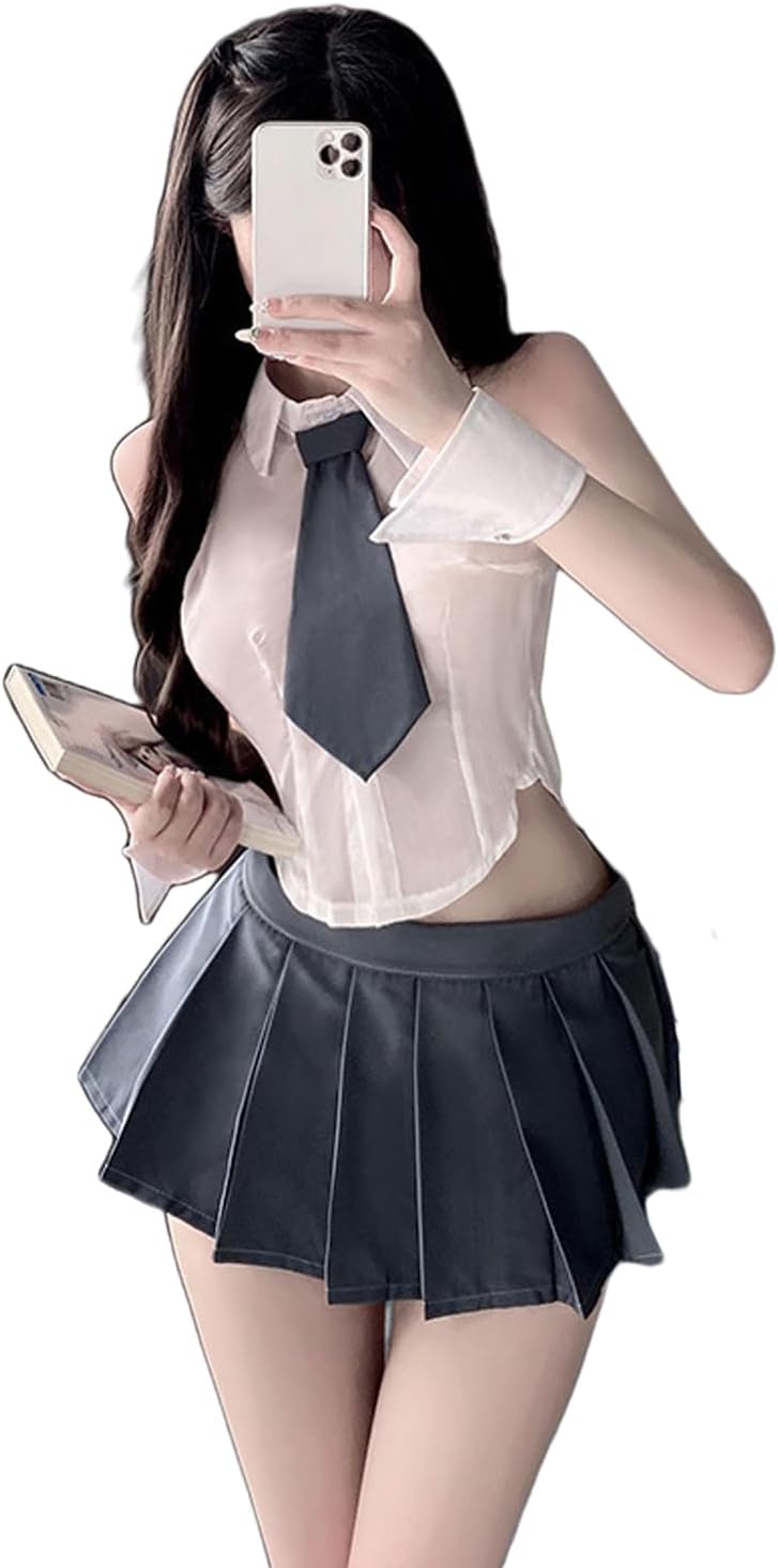 SINMIUANIME Women's Office Secretary Costumes Sexy Cosplay Lingerie Anime Underwear Teacher Professional Wear With Socks