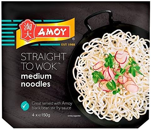 Amoy Straight to Wok Medium Noodles (4 per pack - 600g)