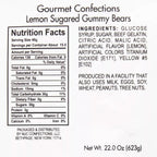 Yellow Gummy Bears Sugared, 1.3 Pound Resealable Bag, Yellow Candy, Lemon Flavored, The Hampton Popcorn & Candy Company