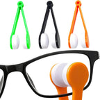 Sun Glasses Eyeglass Cleaning Soft Brush Tool Mini Microfiber Portable Sunglasses Spectacles Cleaner Cleaning Clip-3 Pieces