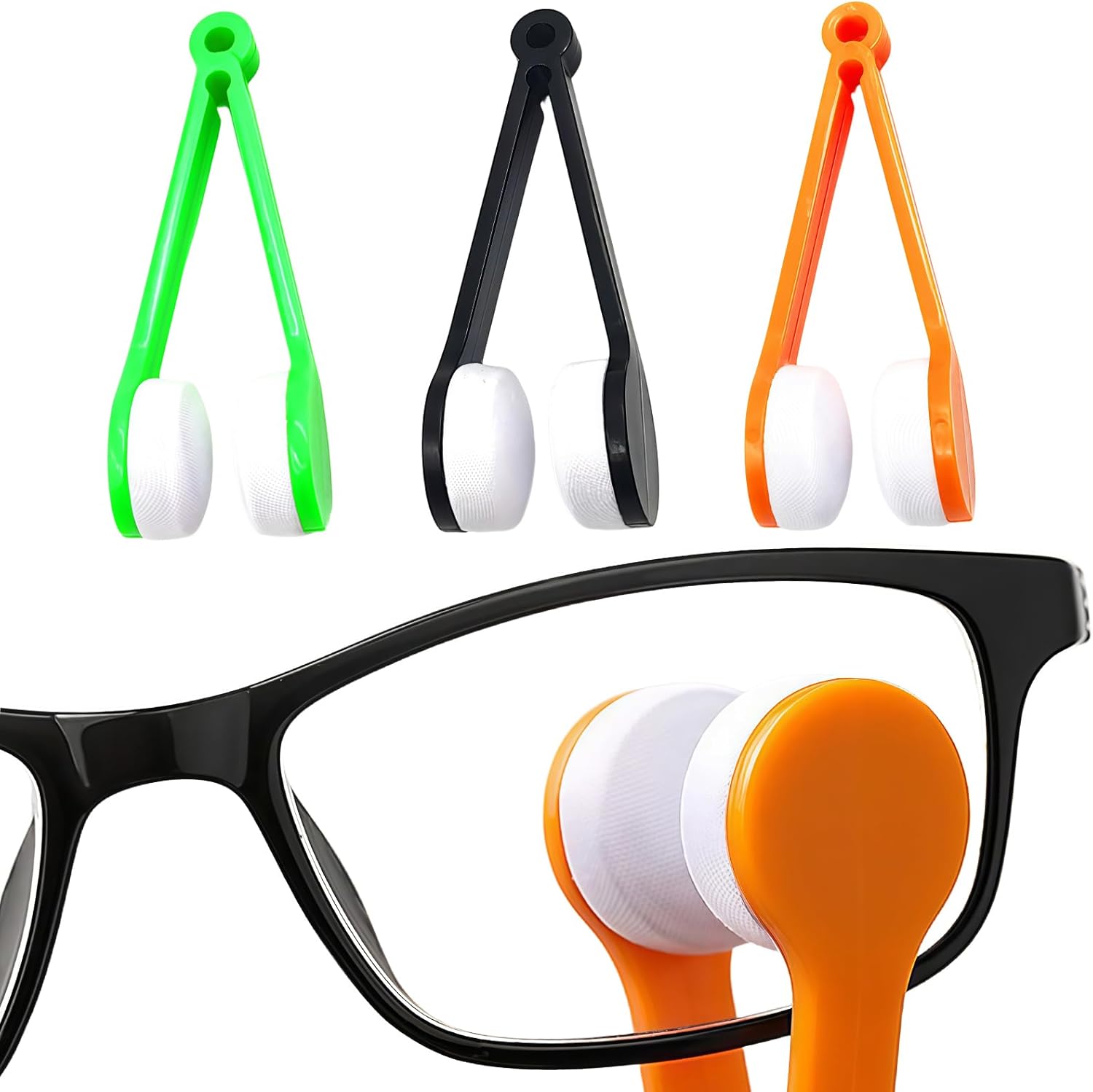 Sun Glasses Eyeglass Cleaning Soft Brush Tool Mini Microfiber Portable Sunglasses Spectacles Cleaner Cleaning Clip-3 Pieces