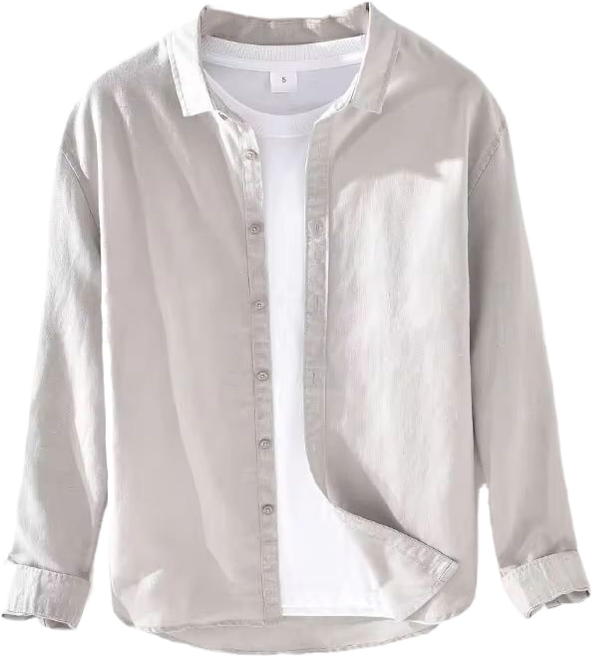 Men's Blouse Black Cotton Linen Shirt Solid Long Sleeve Breathable Simple Casual Male Loose Thin Tops Shirts