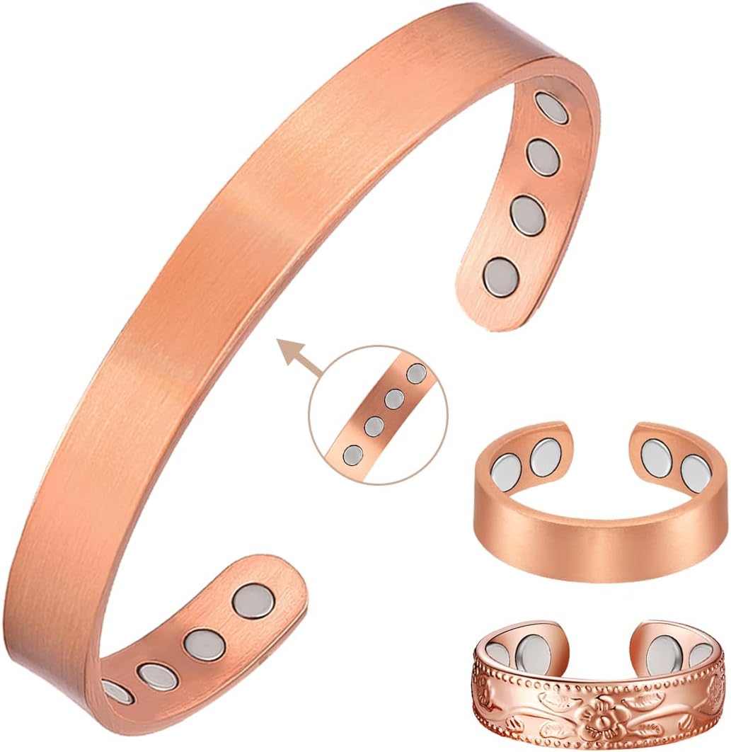 Vicmag Copper Magnetic Bracelet for Women Ultra Strength Magnetic Bracelets 99.9% Pure Copper Strong Magnets Gift Adjustable
