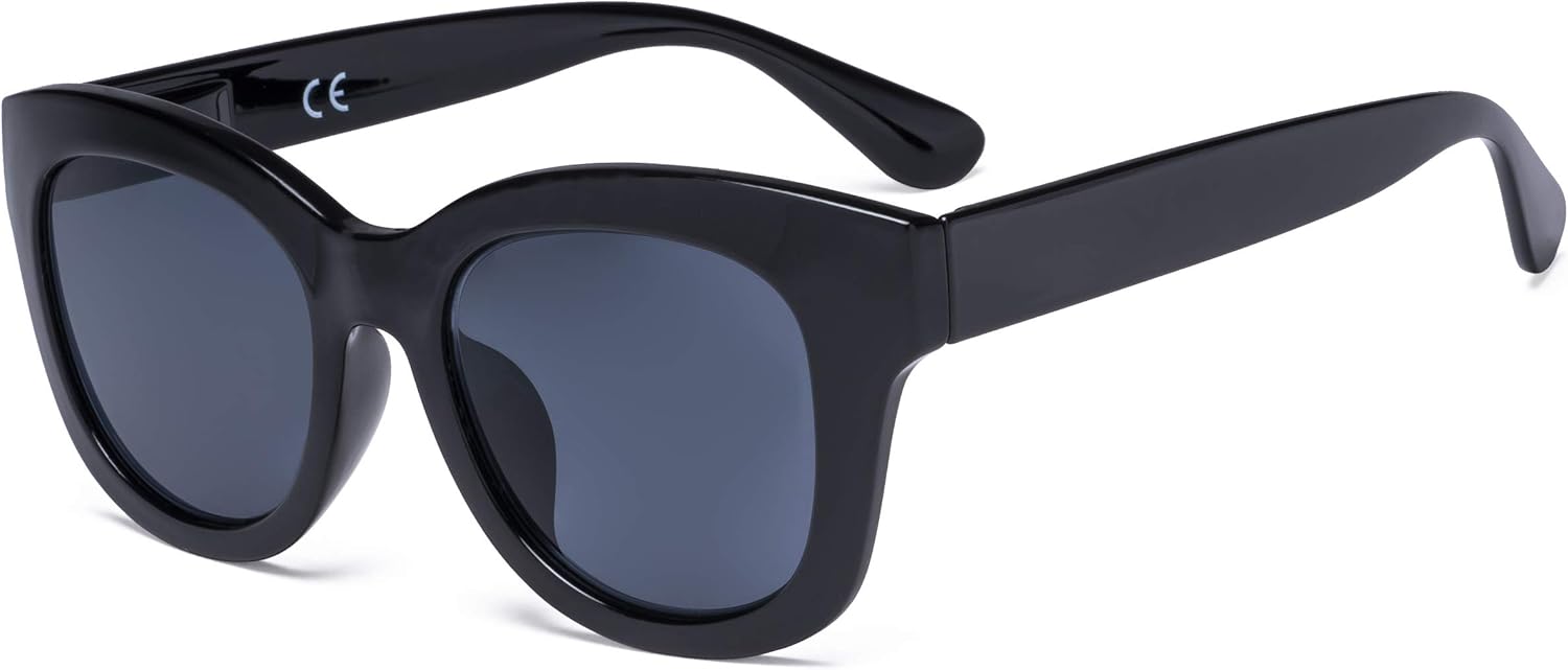 Eyekepper Oversized Reading Glasses - Retro Readers for Women Reading - Grey Lens +3.50