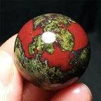 AtkitS Beautiful Natural Rough Dragon Blood Stone Jasper Crystal Ball (Size : 40mm)